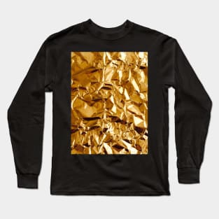 Crumpled Golden Foil Long Sleeve T-Shirt